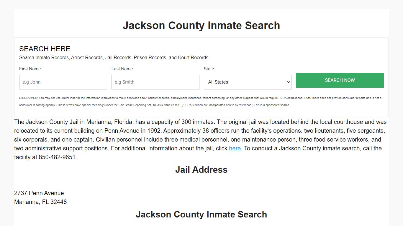 Jackson County Inmate Search